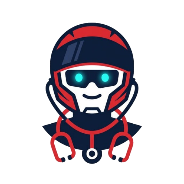 Маскот MotoDoc — робот-доктор в шлеме